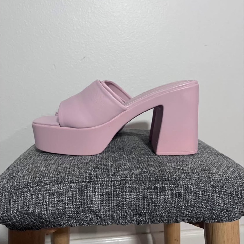 Fashion Nova Light Pink Platform Mules